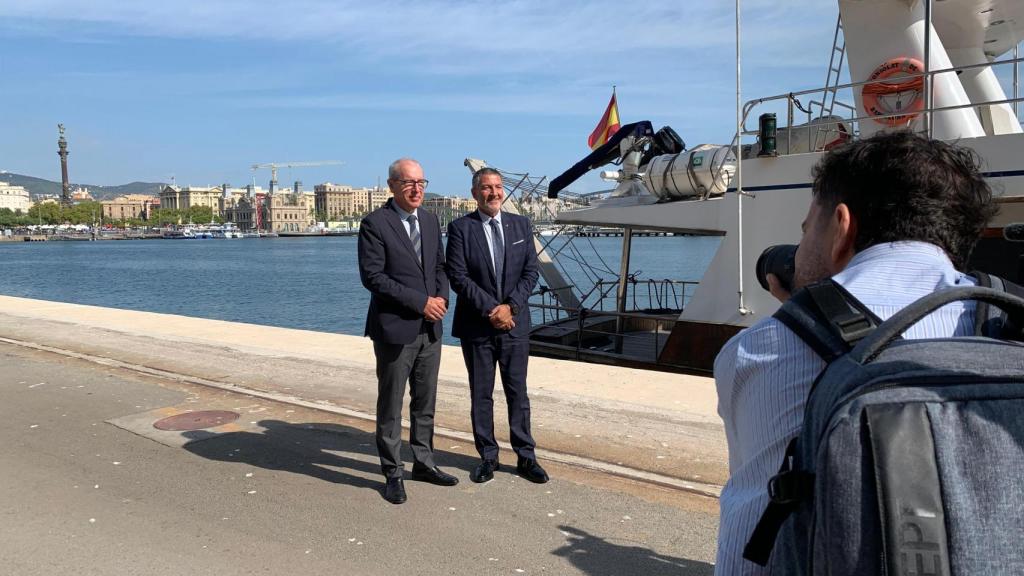 El presidente de la Autoridad Portuaria de Barcelona, José Alberto Carbonell, y el 'conseller' de Empresa y Trabajo, Miquel Sàmper, el viernes 5 de septiembre de 2025