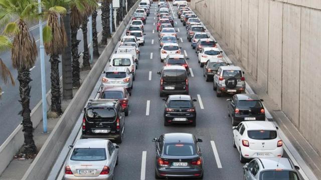 Atasco en las Rondas de Barcelona