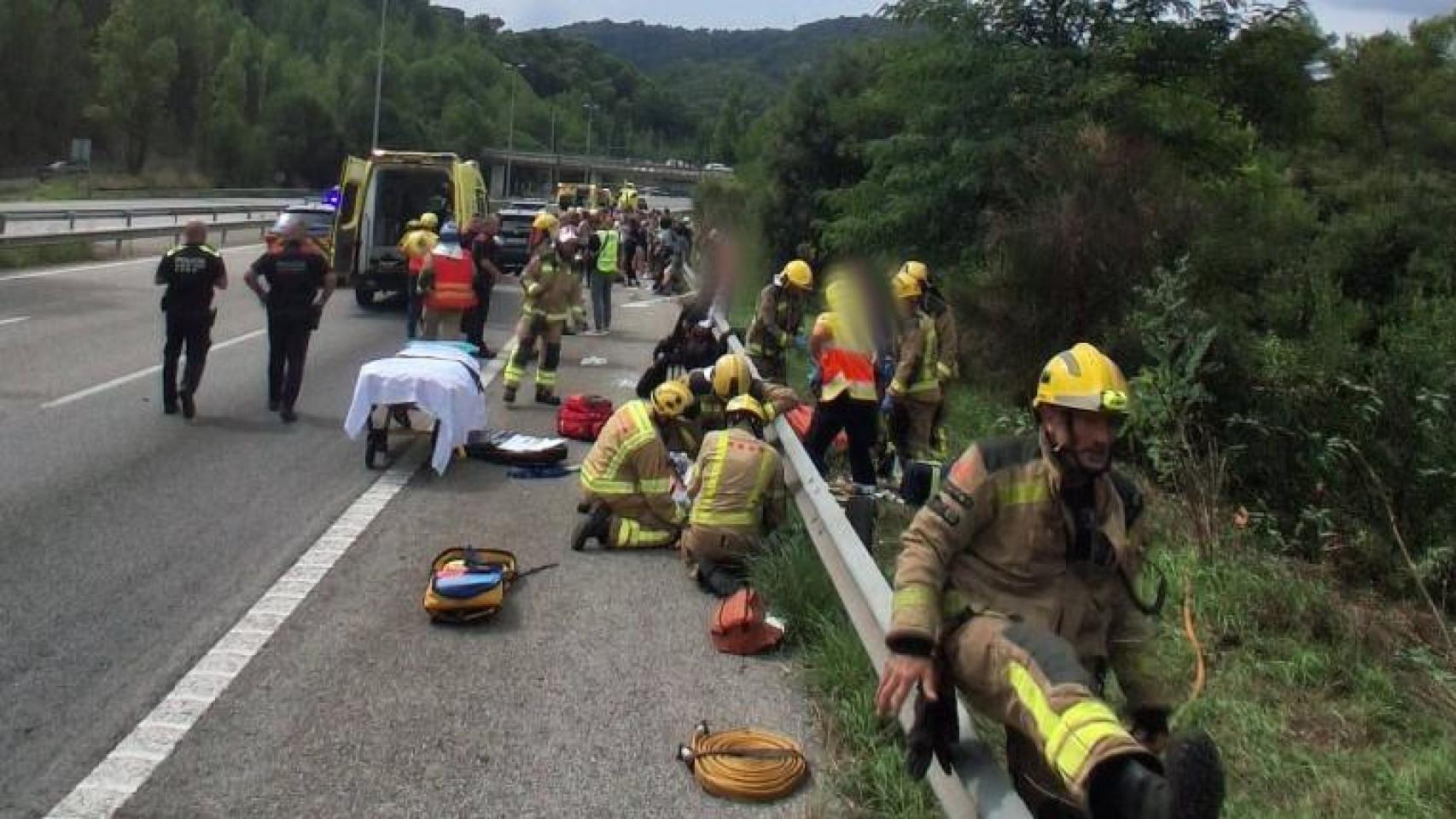 Accidente de autocar en Santa Susanna