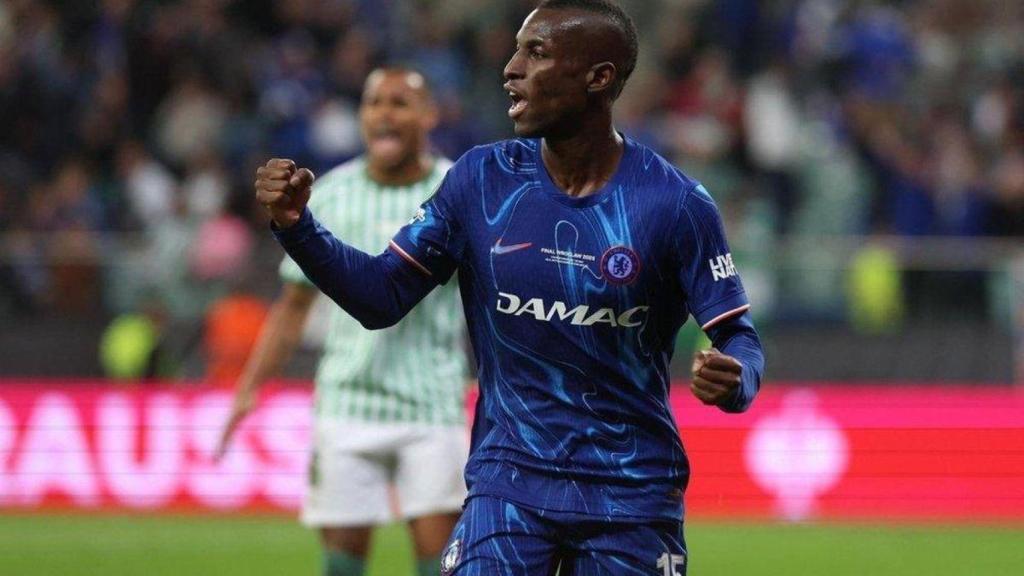 Nicolas Jackson celebra un gol con el Chelsea