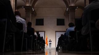 El presidente de la Generalitat, Salvador Illa, en el Palau de la Generalitat