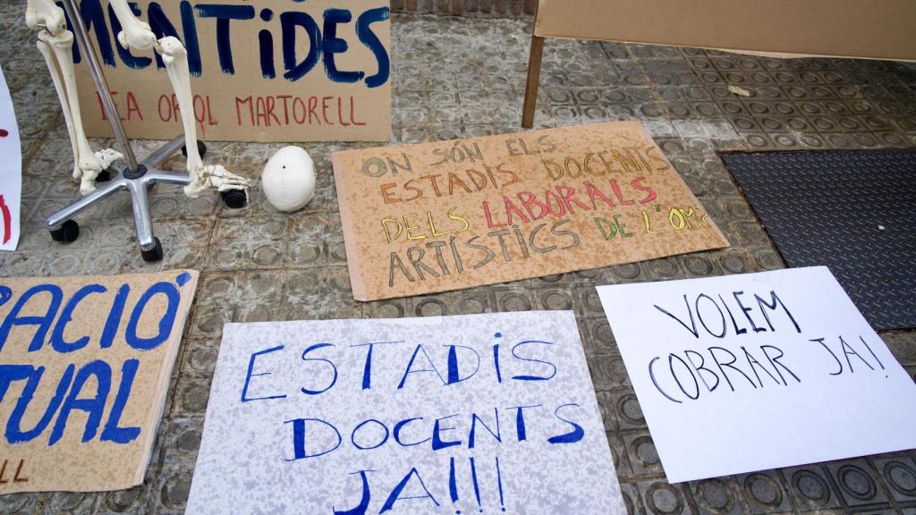 Exigencias de los sindicatos durante la huelga del personal laboral de Educación, en Cataluña