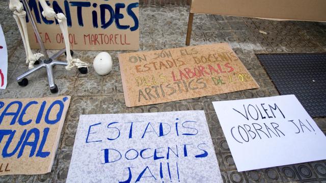 Exigencias de los sindicatos durante la huelga del personal laboral de Educación, en Cataluña