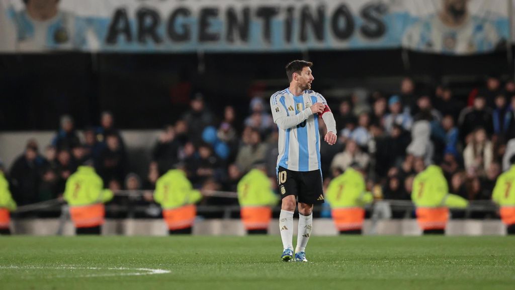 Leo Messi durant l'Argentina-Veneçuela al Monumental