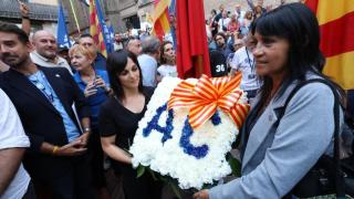 La alcaldesa de Ripoll y diputada de Aliança Catalana, Sílvia Orriols, en el Fossar hoy