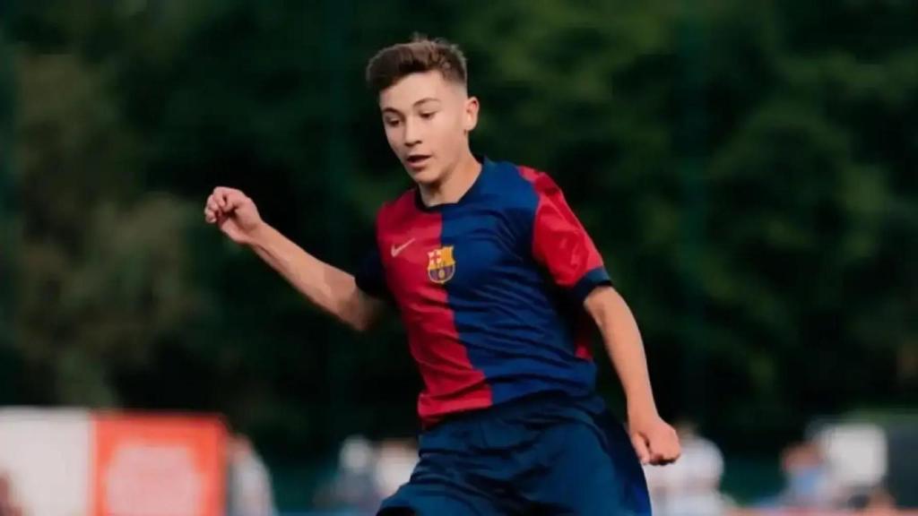Artem Rybak en un partido con el Barça