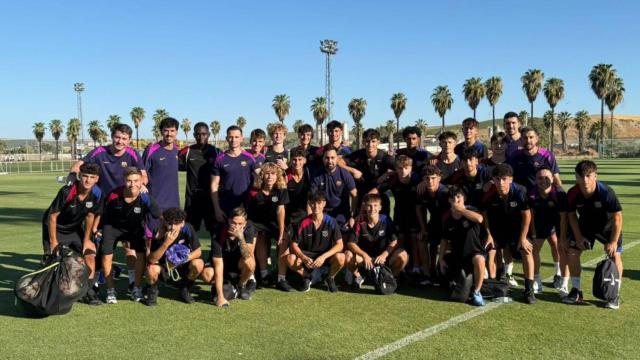 El Juvenil B del Barça antes de la final del Mundial de Clubes sub-18