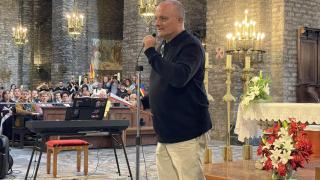 Toni ALbà, en el Monasterio de Ripoll
