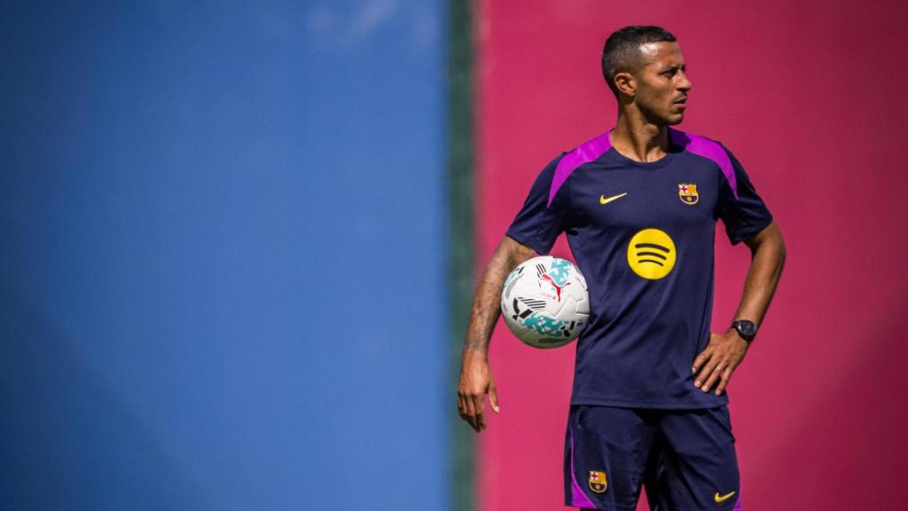 Thiago Alcántara en un entrenamiento a su vuelta al Barça
