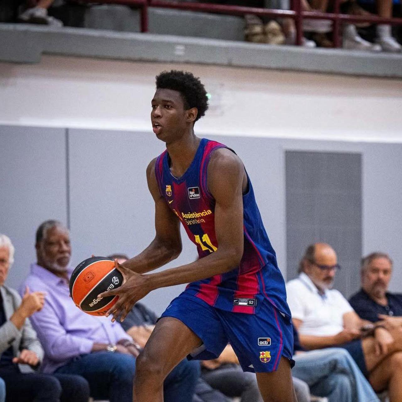 Sayon Keita en un partido de pretemporada con el primer equipo del Barça de basket