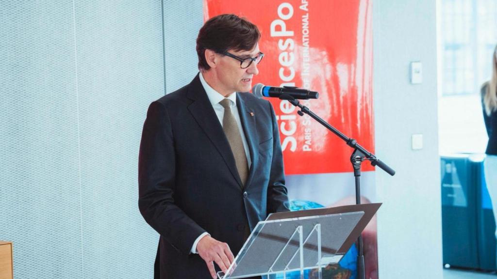 Salvador Illa, en una conferencia sobre Europa en París, el 12 de septiembre de 2025