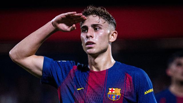 Fermín López celebra su gol ante el Valencia en la Liga