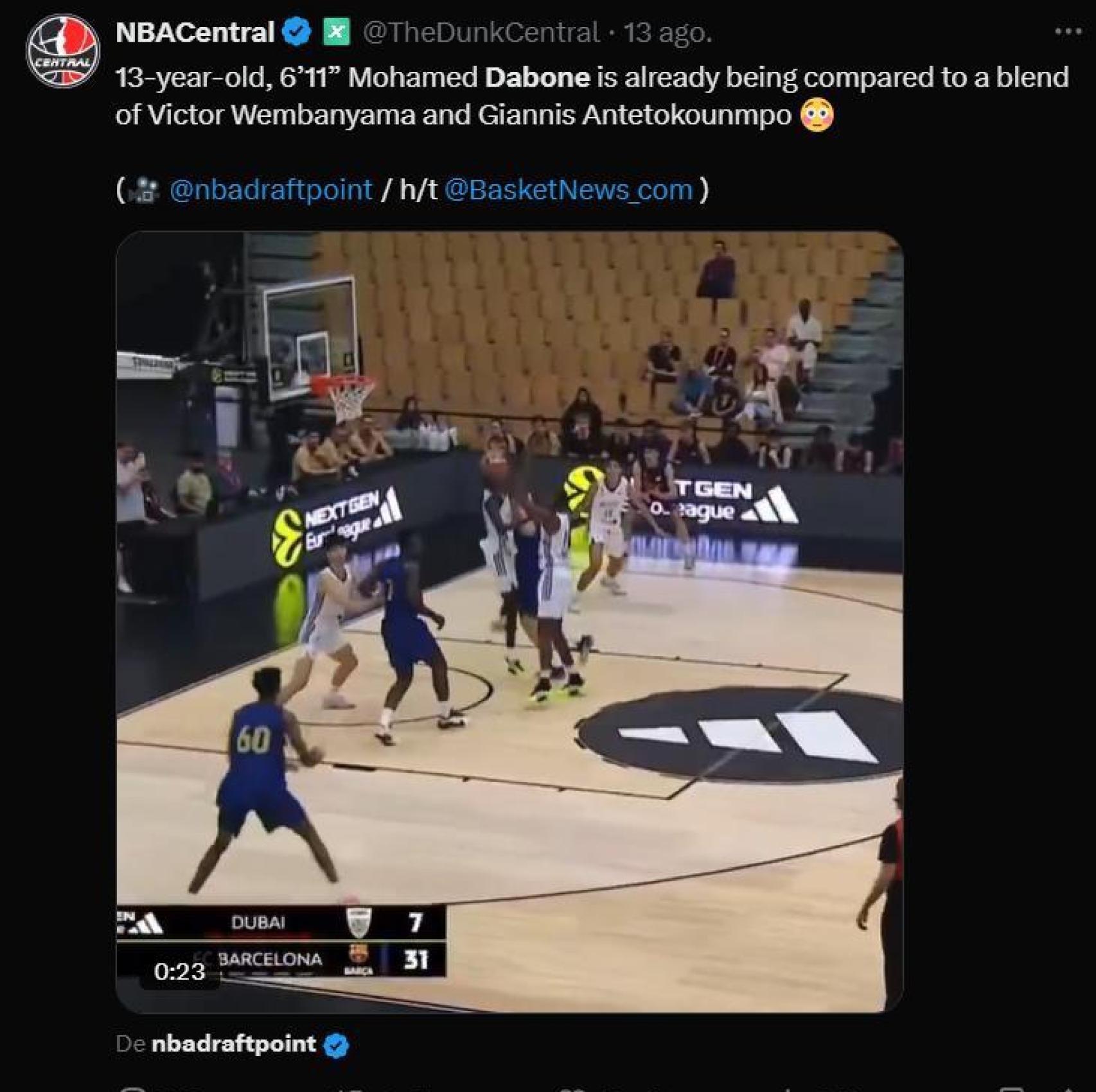 En Estados Unidos comparan a Dabone con Antetokounmpo o Wembanyama