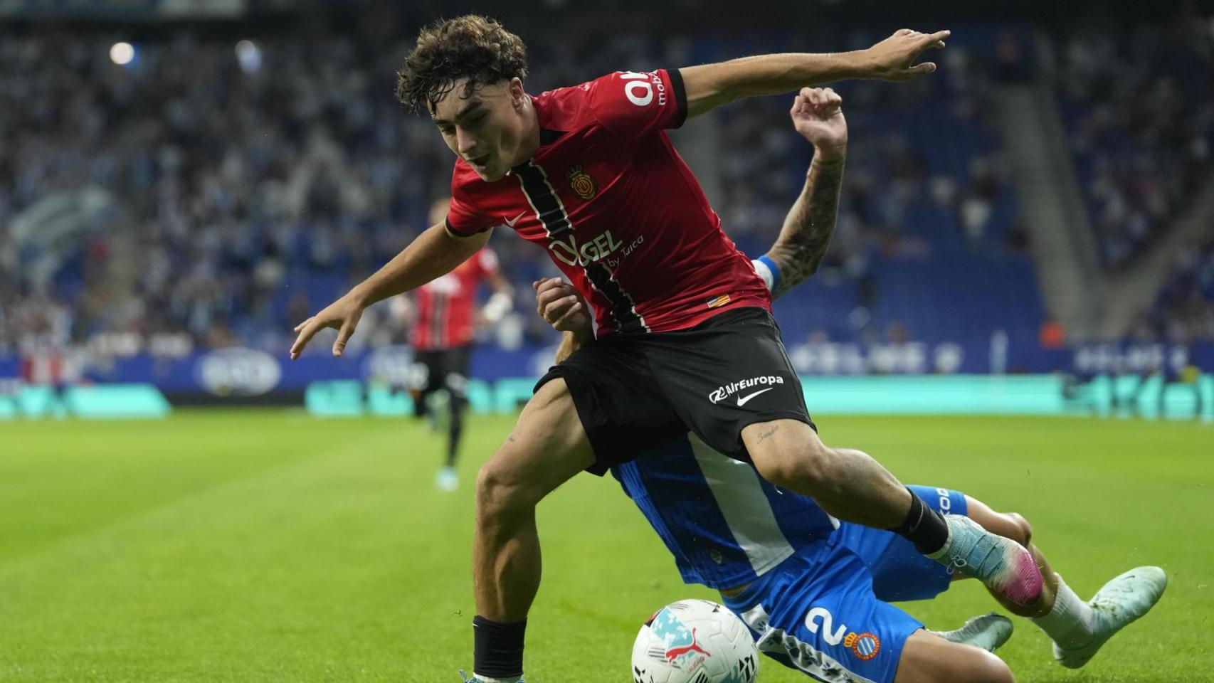 Jan Virgili durante el Espanyol-Mallorca