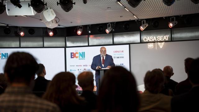 Xavier Salvador, en la inauguración del foro BCN Desperta!