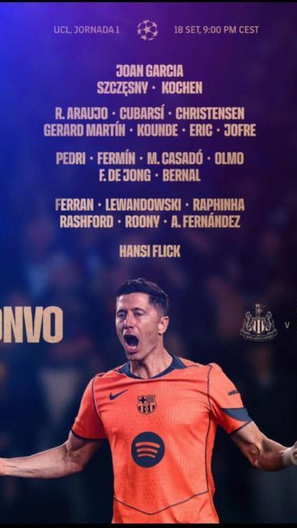 convocatoria del Barça para Newcastle