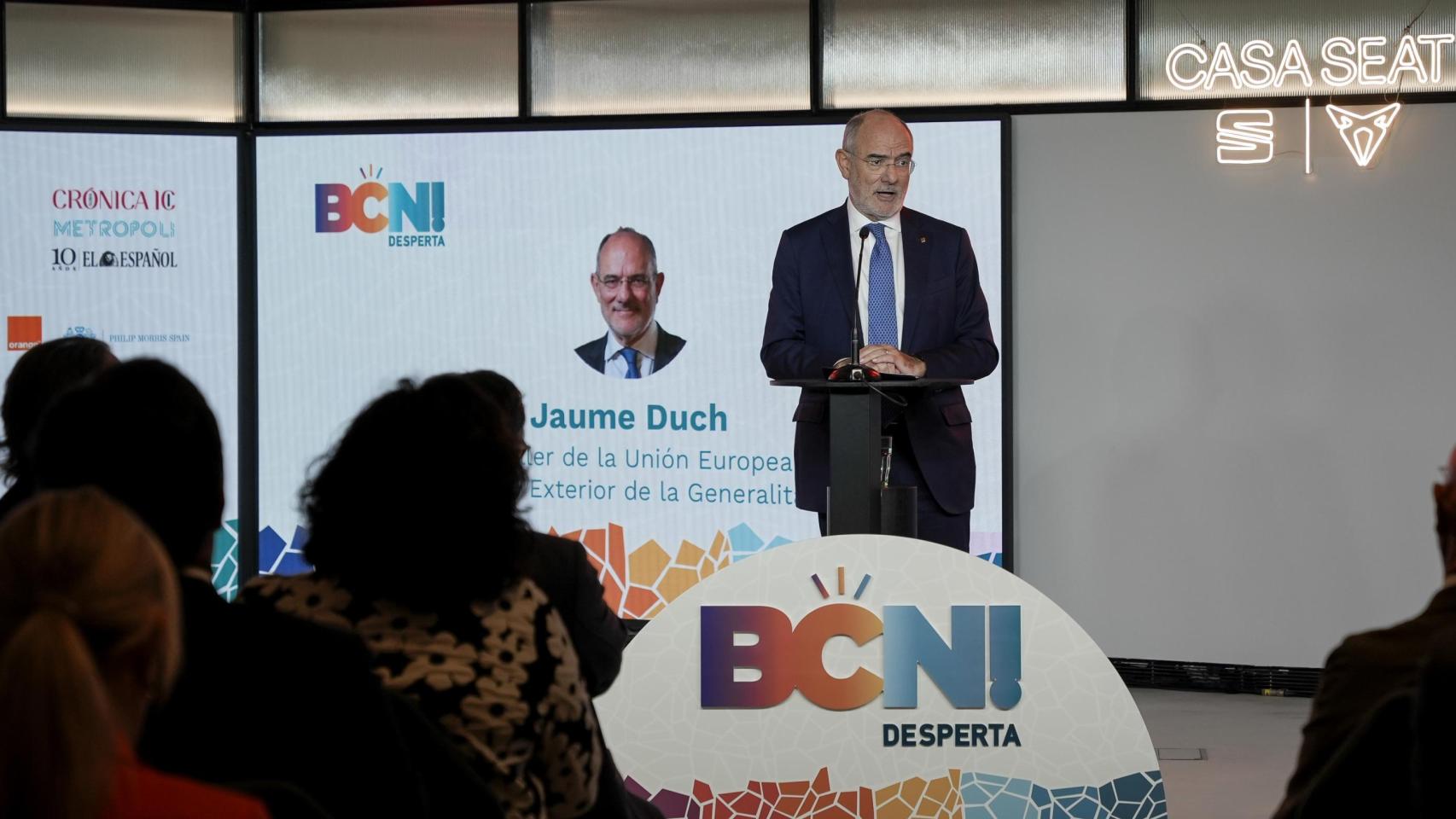 Jaume Duch, 'conseller' de Unión Europea y Acción Exterior del Govern, en la clausura del III Foro 'Barcelona Desperta!'