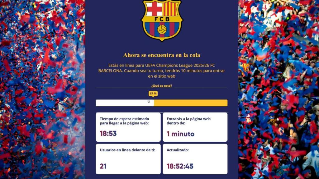 La cola para entrar a comprar entradas Vip del Barça-PSG