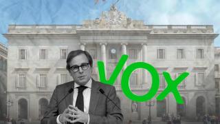 Fotomontaje de Joan Garriga frente a la fachada del Ayuntamiento de Barcelona
