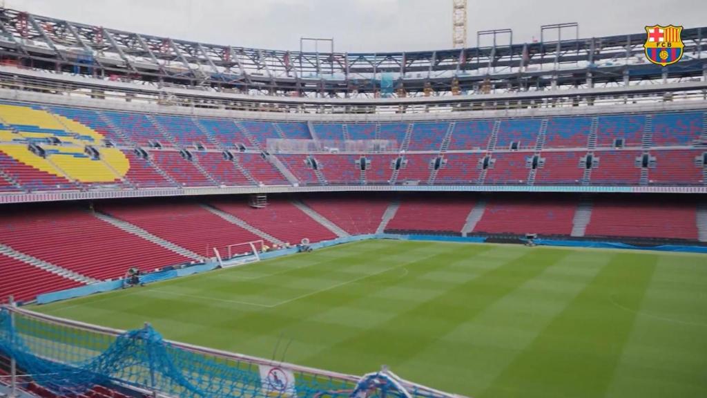 La primera y la segunda grada del nuevo Camp Nou, terminadas para la reapertura del estadio