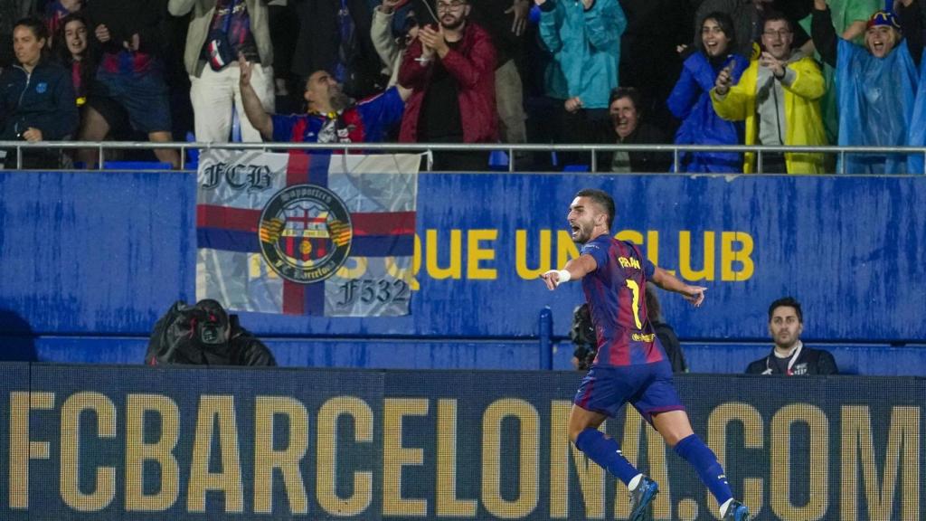 Ferran Torres celebra su gol al Getafe