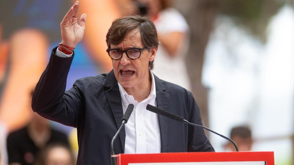 Salvador Illa, presidente de la Generalitat y primer secretario del PSC, en la Festa de la Rosa en Gavà (Barcelona) el 21 de septiembre de 2025