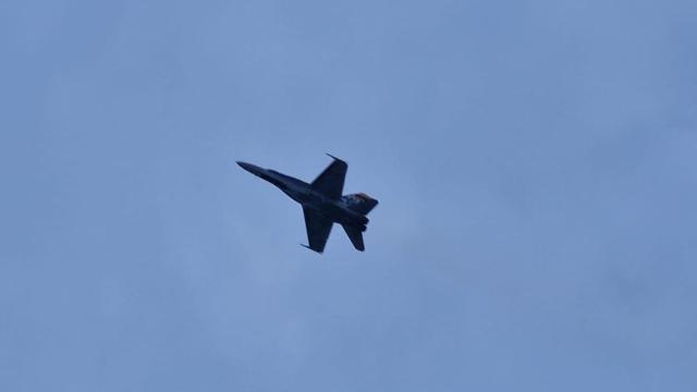 Uno de los aviones que intervinieron en la exhibición en Salou