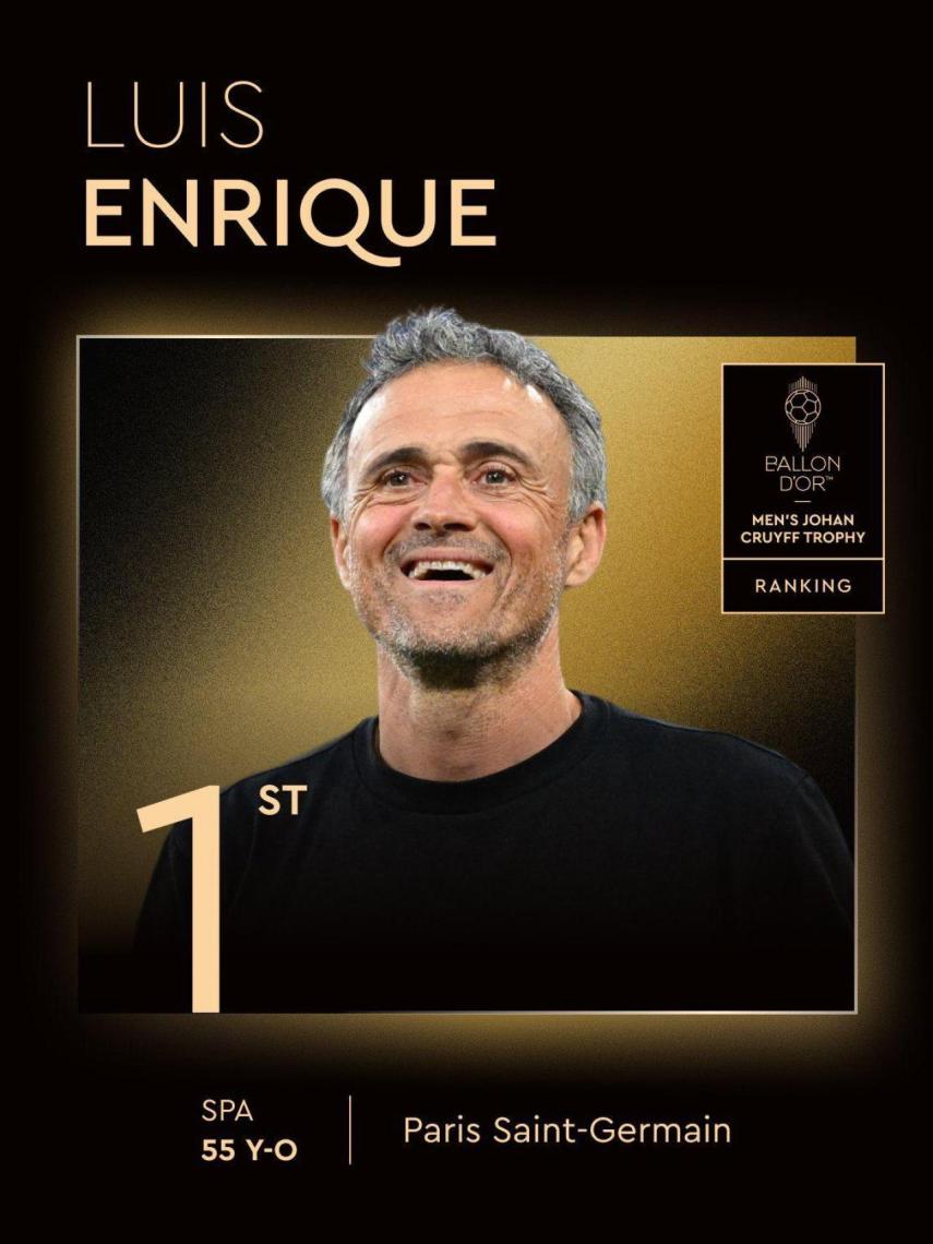 Luis Enrique gana el Trofeo Johan Cruyff 2025