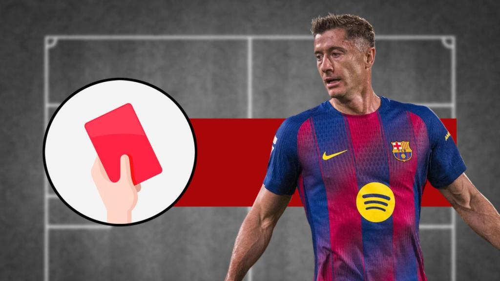 La tarjeta roja del Barça-Getafe para Robert Lewandowski