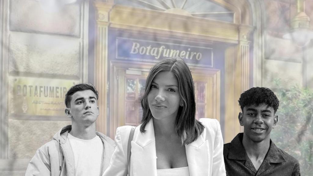 La 'influencer' Tita Nati, junto a los futbolistas del Barça Gavi y Lamine Yamal