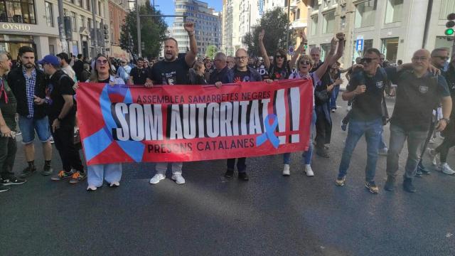 Funcionarios de prisiones catalanas en la protesta de Madrid