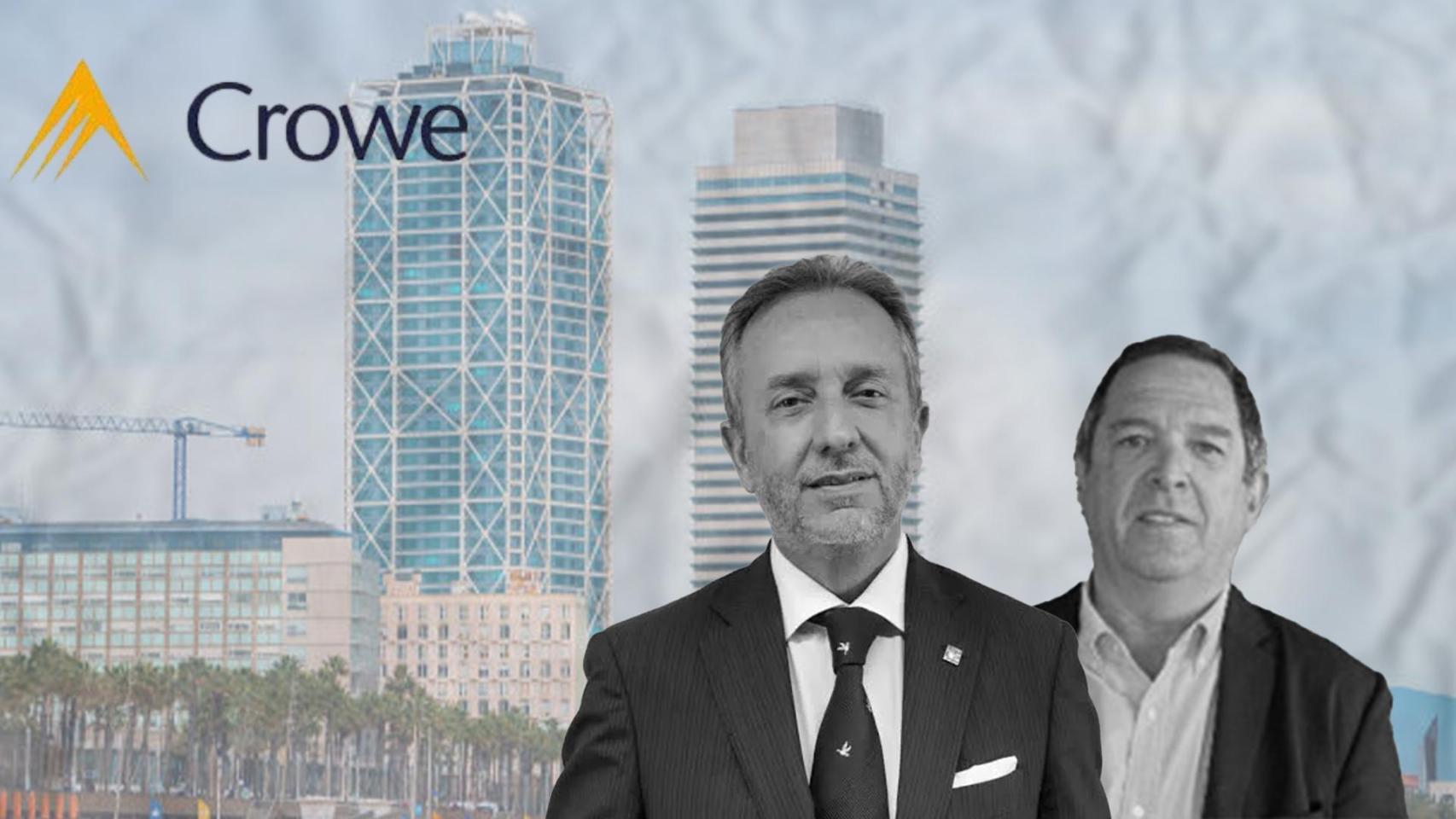 El logo de Crowe, Carlos Puig de Travy, Xavier Mitats y el Hotel Arts de Barcelona