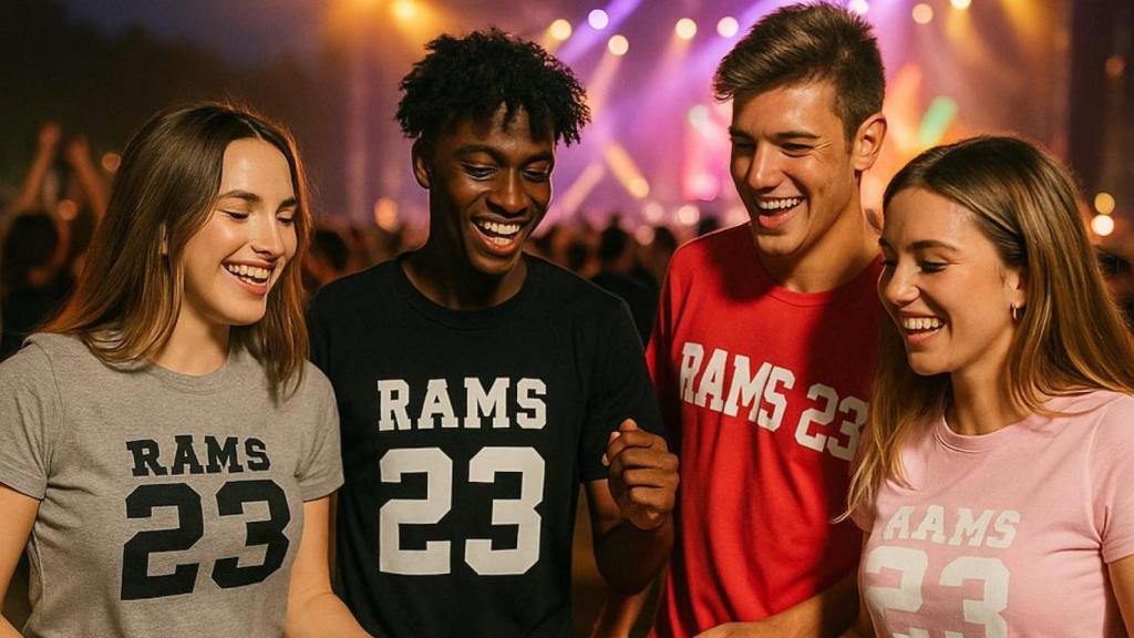 Jóvenes con prendas de RAMS 23
