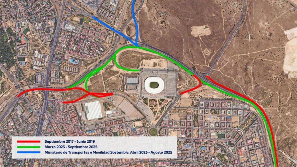 Plano con los nuevos accesos a la Ciudad Deportiva del Atlético
