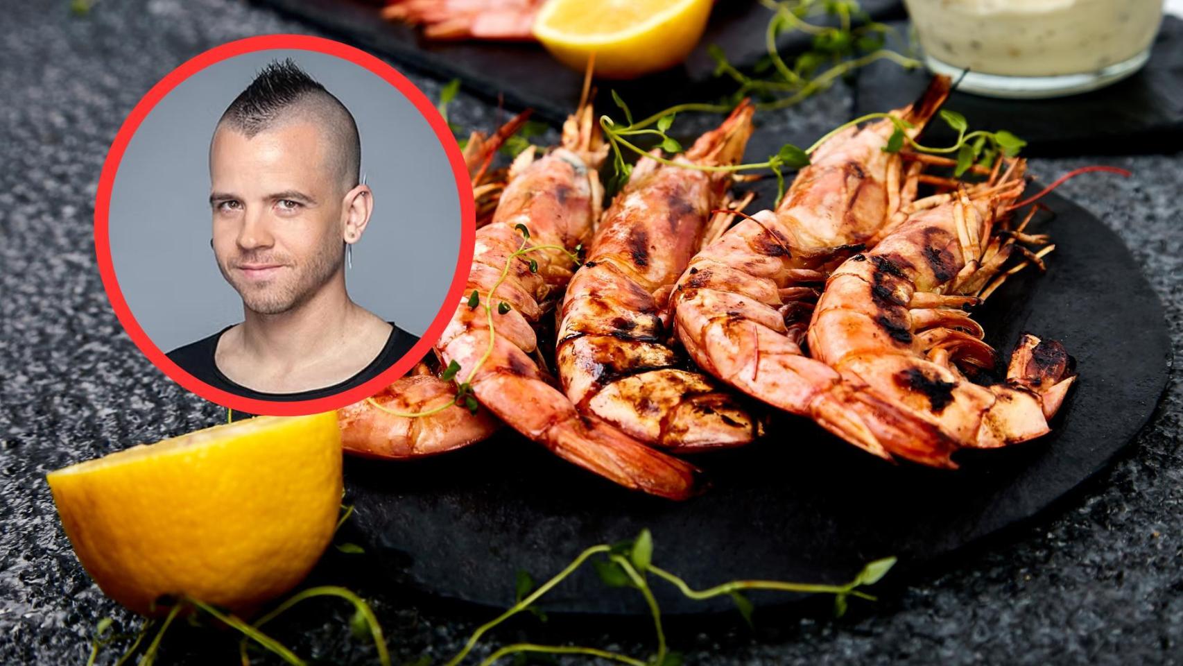 Dabiz Muñoz y gambas a la plancha