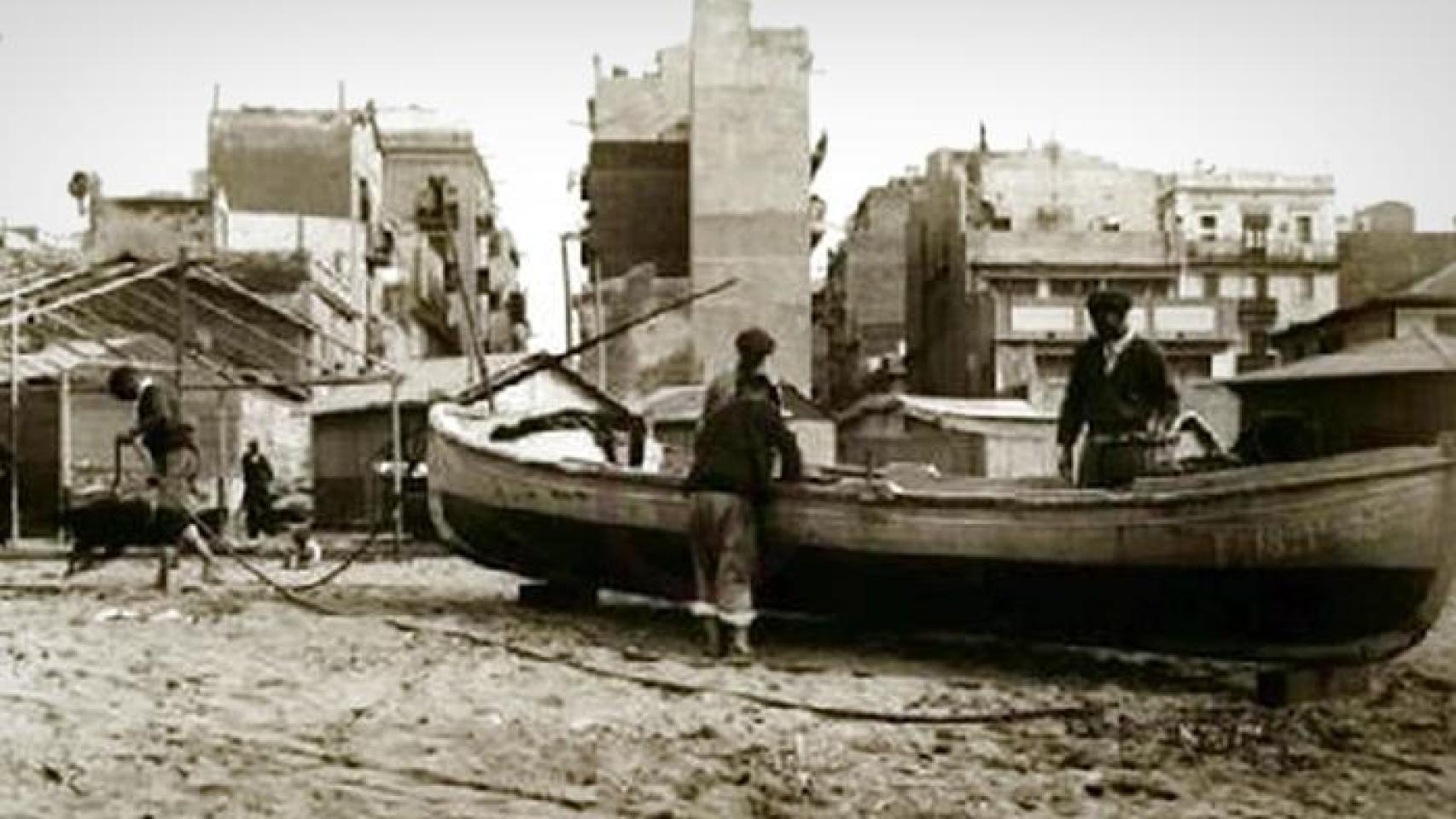 Pescadores de la Barceloneta en los años 30