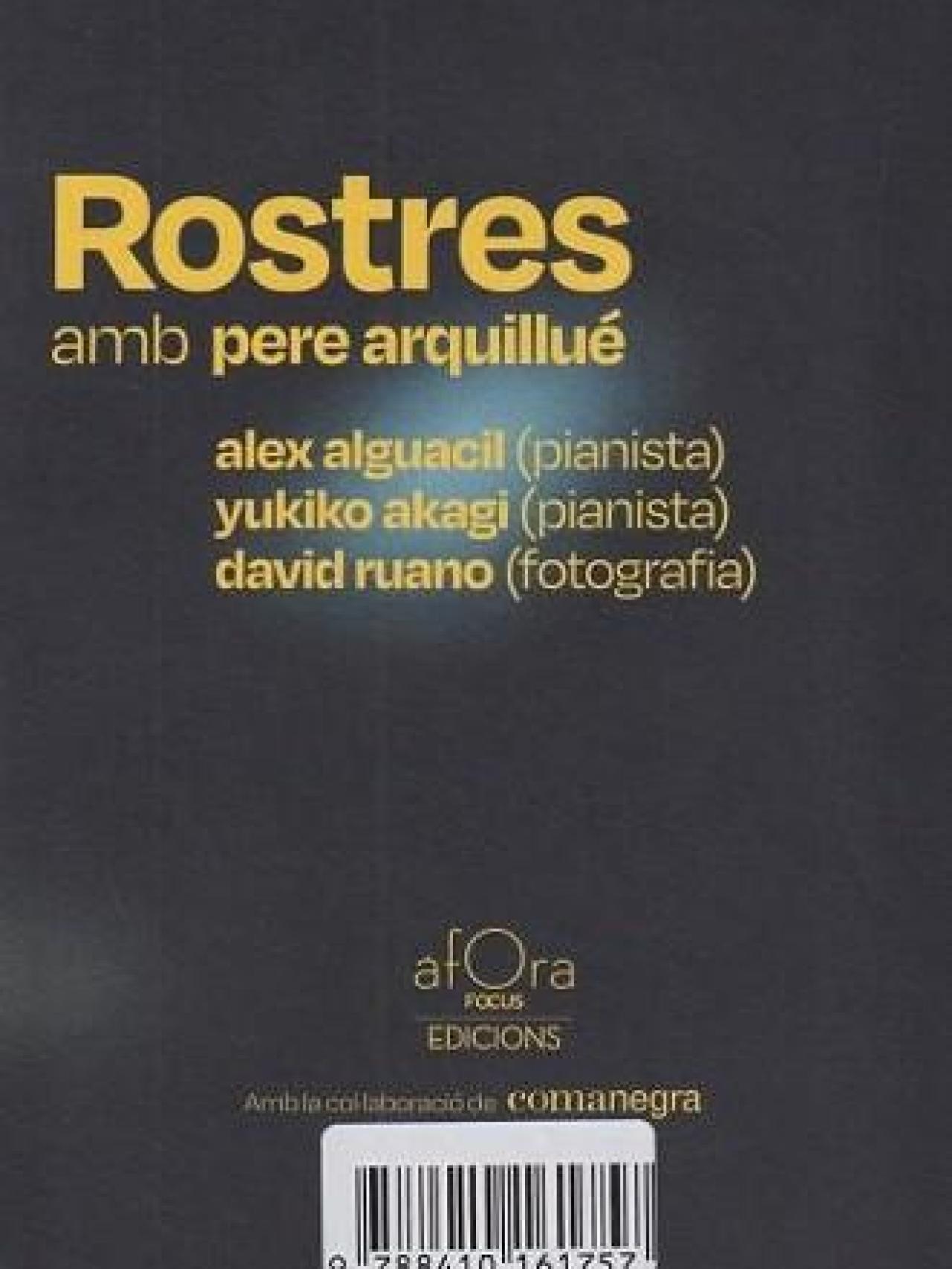Contraportada del libro sobre los rostros de Arquillué