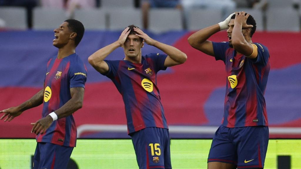 Marcus Rashford se lamenta por una ocasión fallada en el Barça-Real Sociedad