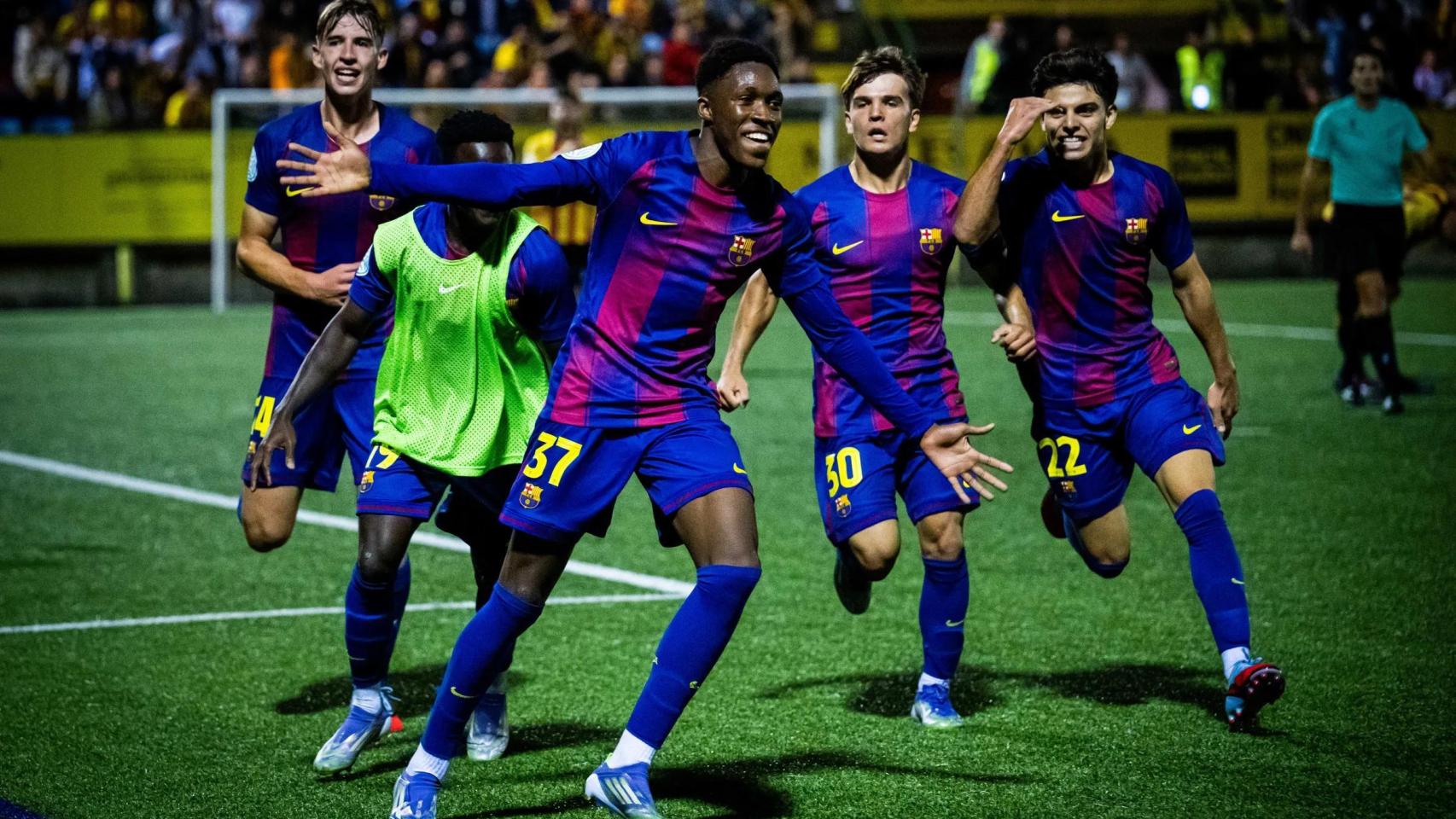 Sama Nomoko celebra su gol contra el Sant Andreu