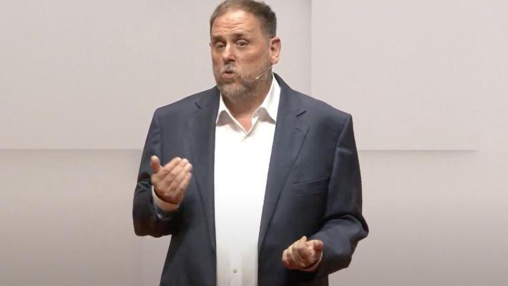 Oriol Junqueras, anunciando su intención de ser el candidato de ERC a presidir la Generalitat