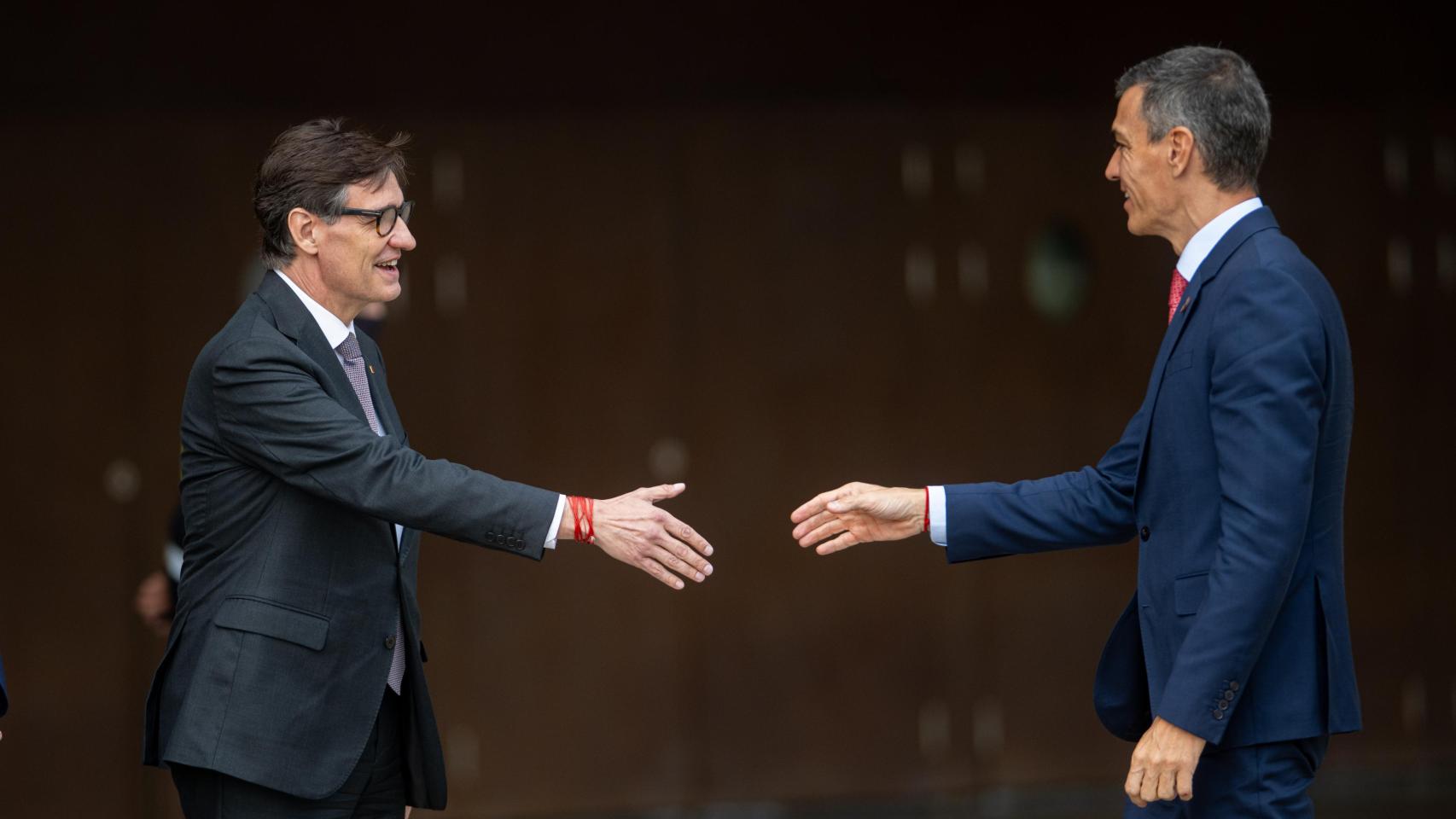 Illa y Sánchez, en Barcelona, este lunes