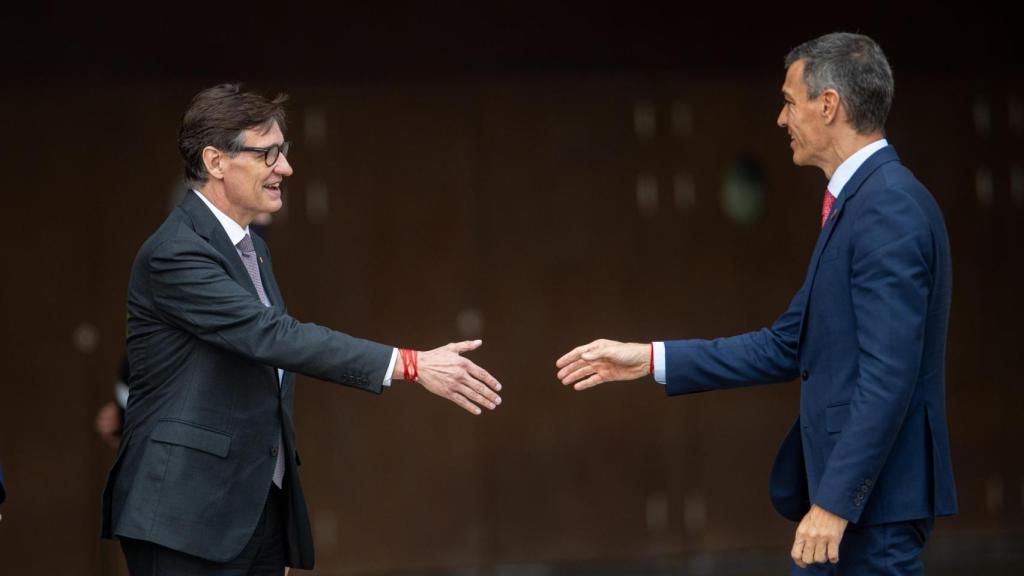 Illa y Sánchez, en Barcelona, este lunes