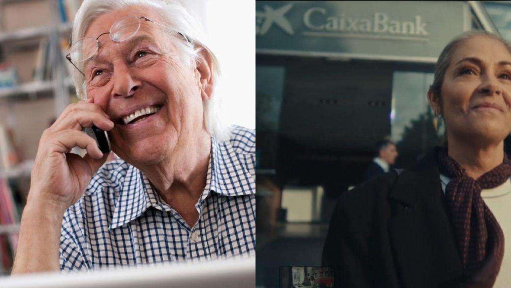 Dos imágenes de archivo de personas mayores