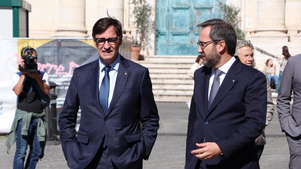 El presidente de la Generalitat, Salvador Illa, y el delegado del Govern en Italia, Luca Bellizzi, en Roma