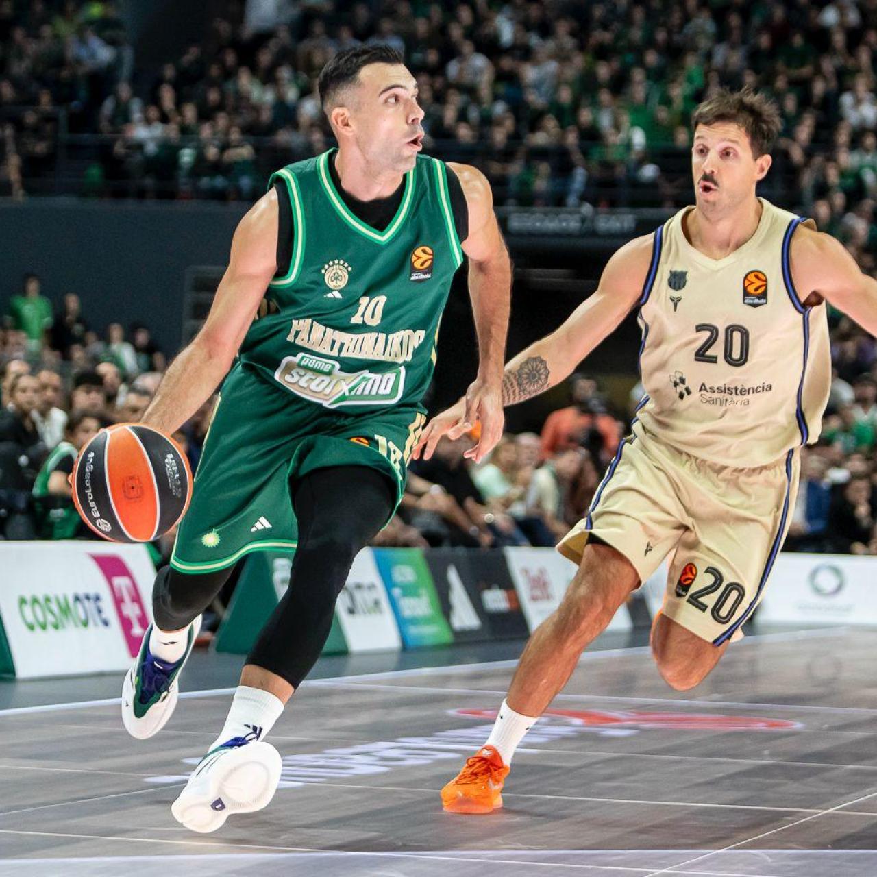 Nicolás Laprovittola en el partido del Barça de basket contra el Panathinaikos