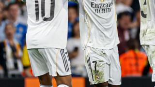 Kylian Mbappé y Vinicius Jr celebran un gol ante el Villarreal