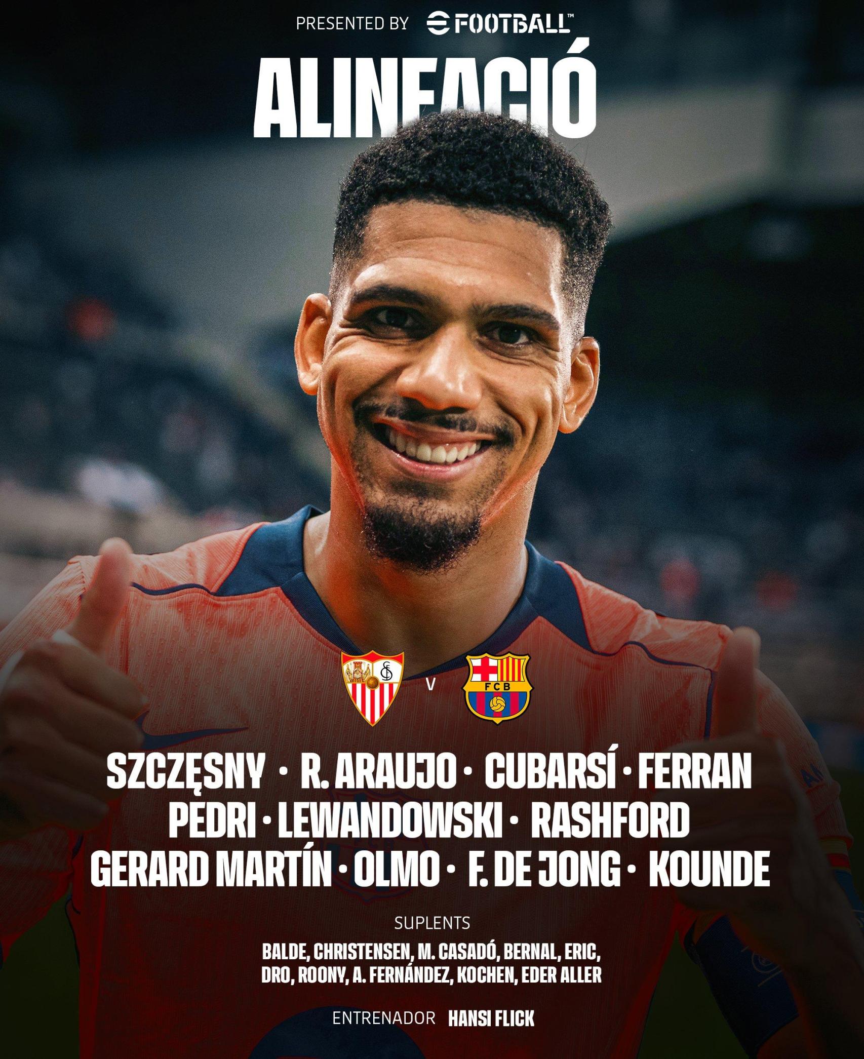 Alineación de Hansi Flick para el Sevilla-Barça de Liga