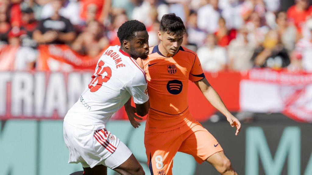 Pedri en el Sevilla-Barça de la Liga