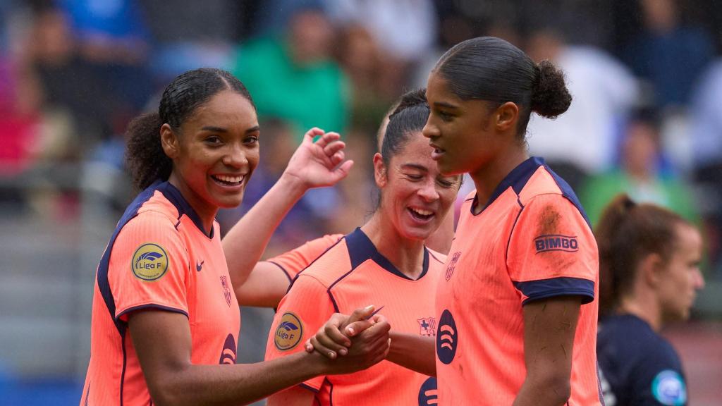 El Barça Femenino celebra un gol ante el Eibar en Ipurua