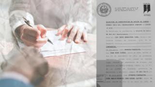 Firma de una escritura de constitución de compra